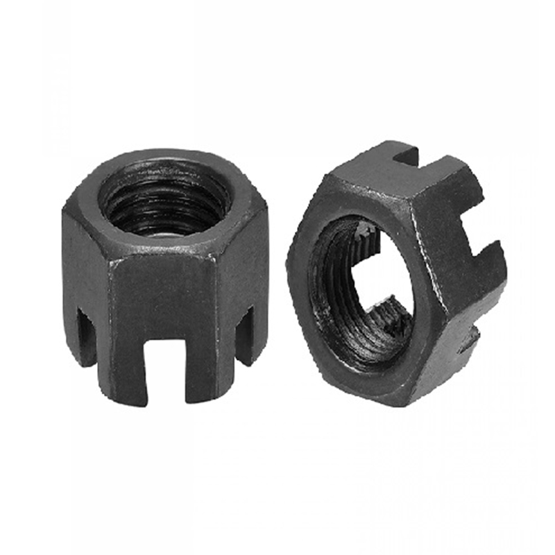 M16×1.5 گرید 4.8 فولاد کربنی مهره قلعه شکافدار اکسید مشکی فولادی DIN 935 M16×1.5 گرید 4.8 فولاد کربنی مهره قلعه شکافدار اکسید مشکی فولادی DIN 935